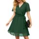 GRECERELLE Womens Summer Casual Wrap Dress Chiffon