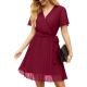 GRECERELLE Womens Summer Casual Wrap Dress Chiffon