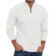 Hisir Mens Quarter Zip Jumper Cable Knit Crew-Neck