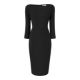 Hobemty Women's 3/4 Sleeve Work Dress Boat Neck Elegant