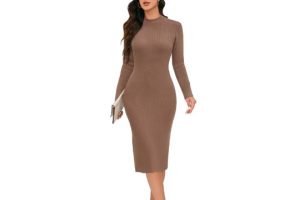 Arach&Cloz Jumper Dress for Women UK Winter Knitted