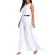 VERWIN Patchwork Overlay Embellished Plain Women's Outfit