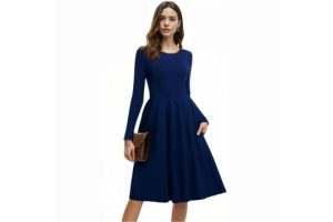 Re Tech UK Pleated Long Sleeve Dress