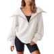 SotRong White Sweatshirts for Women Quarter Zip Oversized