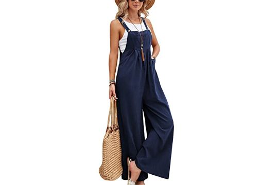 SotRong Women's Dungarees Wide Leg Boho Jumpsuit