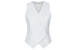 Belle Poque Waistcoats for Women Vintage V-Neck Oblique