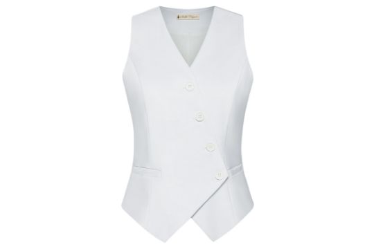 Belle Poque Waistcoats for Women Vintage V-Neck Oblique