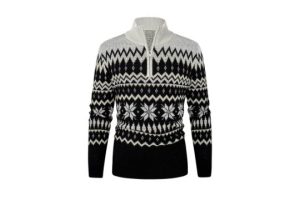 AIYINO Mens Christmas Knitted Jumpers Half Zip Turtle