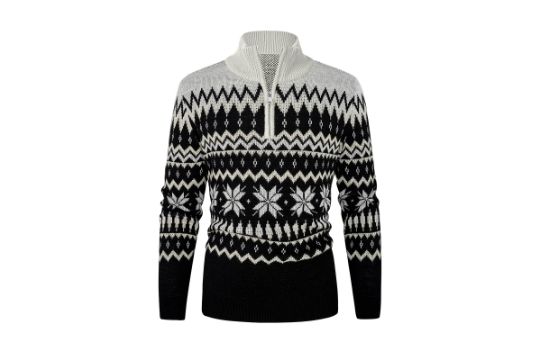 AIYINO Mens Christmas Knitted Jumpers Half Zip Turtle