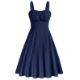 Belle Poque Women's Sleeveless A-Line Midi Dress Vintage