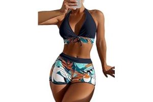 GORGLITTER Women's Bandeau Bikini Set Twist Front Strapless