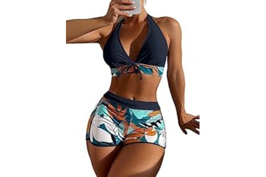 GORGLITTER Women's Bandeau Bikini Set Twist Front Strapless