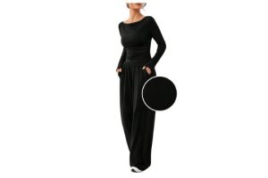 GORGLITTER Women's Casual Tracksuit Long Sleeve Scoop