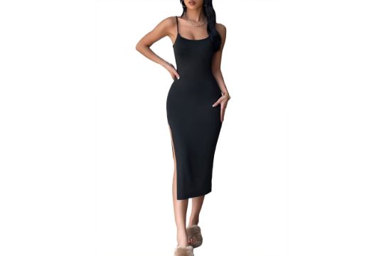 GORGLITTER Women's High Split Sexy Bodycon Pencil Midi