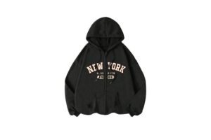 GORGLITTER Women's Letter Print Zip Up Hoodies Long