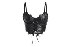 GORGLITTER Women's PU Leather Underwire Bras Asymmetrical
