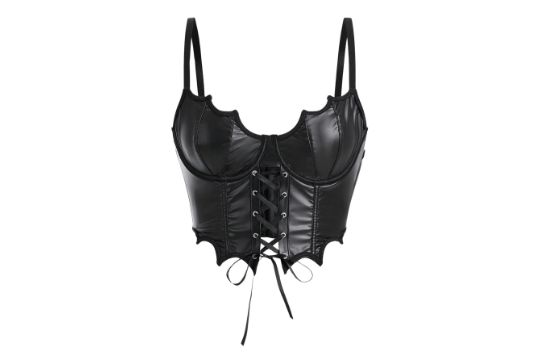 GORGLITTER Women's PU Leather Underwire Bras Asymmetrical