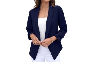 GRECERELLE Womens Blazer Suit Open Front Cardigan