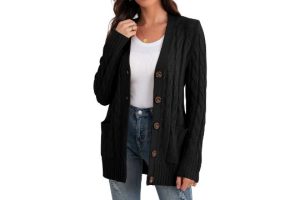 GRECERELLE Women's Long Cardigans Chunky Knit Boyfriend