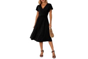 GRECERELLE Womens Summer Wrap Dress Ladies Casual Ruffle
