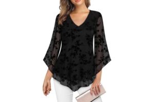 Gemulate Ladies Casual Tops Black Top