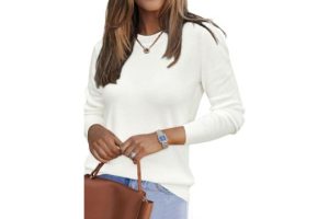 Newshows Long Sleeve Tops for Women UK White Women's