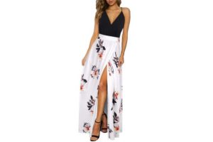 Newshows Women's Summer V Neck Spaghetti Strap Sleeveless Dress