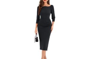 Belle Poque Women Vintage 3/4 Sleeve Bodycon Dress