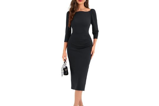 Belle Poque Women Vintage 3/4 Sleeve Bodycon Dress