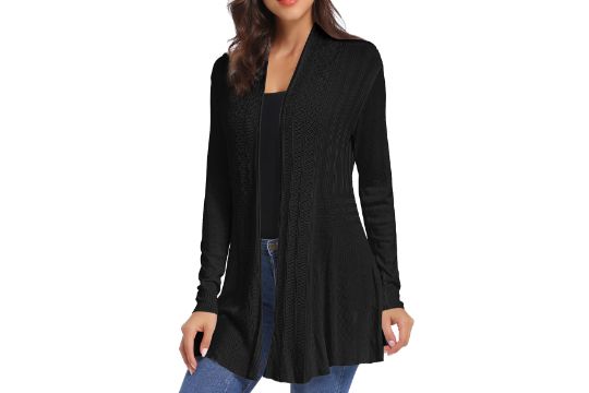 iClosam Women Casual Cardigan Knitted Open Front Long