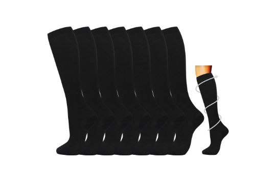 7 Pairs Compression Socks for Women & Men 15-20 mmHg
