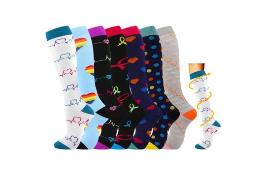 7 Pairs Compression Socks for Women & Men 15-20 mmHg