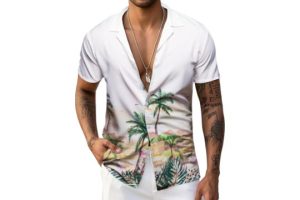 Barry.Wang Men Hawaiian Shirts