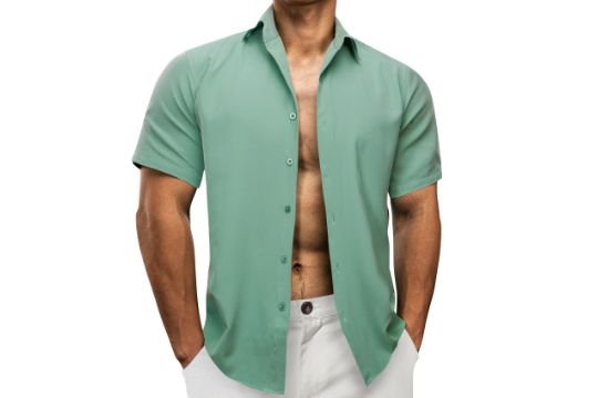 Barry.Wang Mens Short Sleeve Shirt