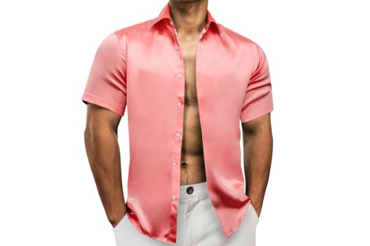 Barry.Wang Mens Short Sleeve Shirt