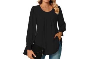 Bestbee Womens Long Sleeve Tunic Tops Dressy Chiffon