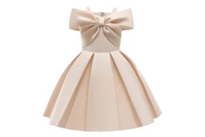 Cichic Girls Party Dress Toddler Champagne Dress Bowknot