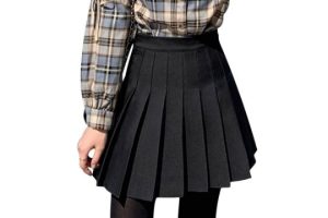 DRESHOW Women Girls Short High Waist Pleated Skirt