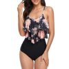 FLYILY Two Pieces Swimsuit for Women Double Level Ruffled