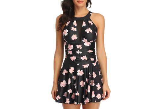 FLYILY Women s One Piece High Waist Swimdress Tummy