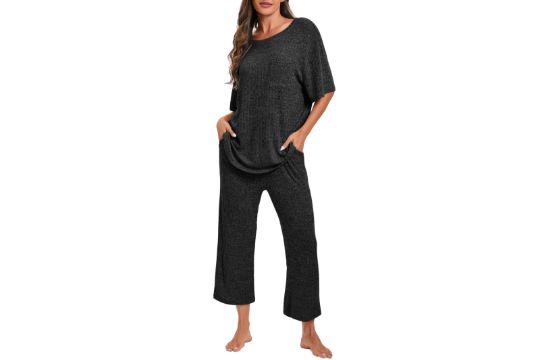 Famulily Cropped Pjs for Women Sets Summer Tops