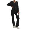 Famulily Womens Long Sleeve V Neck Pyjamas Set Knit