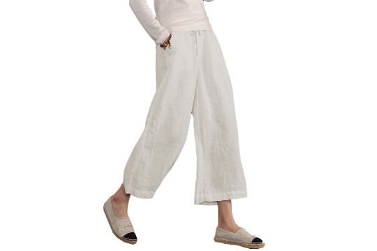 Famulily Women Cotton Linen Comfy Pants Casual Loose