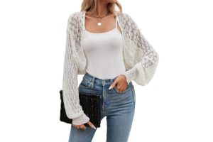Famulily Women's Cropped Cardigans Long Sleeve Open