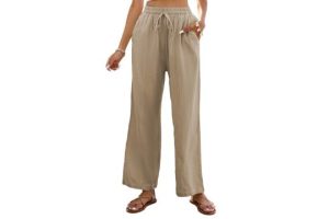 Famulily Summer Cropped Trousers Women Cotton Linen