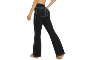 G4Free Yoga Dress Pants with Pockets Wide Leg Trousers Denim