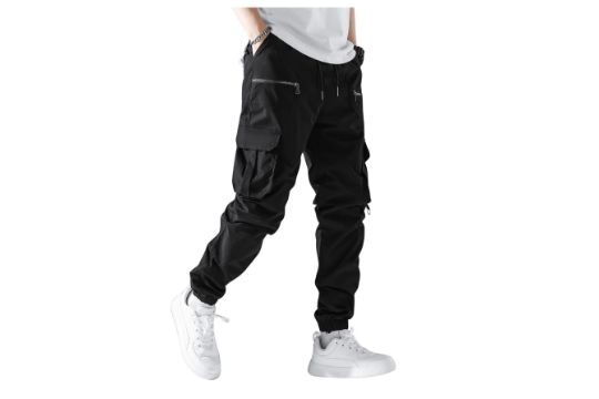 GORGLITTER Men's Drawstring Waist Flap Pocket Cargo