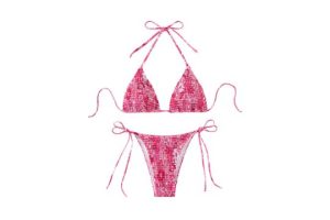 GORGLITTER Women's Floral Print Smocked Bikini Set