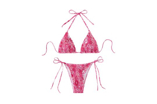 GORGLITTER Women's Floral Print Smocked Bikini Set