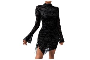 GORGLITTER Women's Mock Neck Bodycon Party Dress